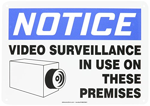 Panneau de vidéosurveillance en aluminium Accuform MASE801VA 25x35cm