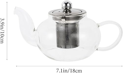 Miniatura 5 de Tetera de filtro Tetera de vidrio para el hogar Tetera de vidrio transparente Tetera de vidrio Hervidor de té conveniente Infusor Hervidor de té