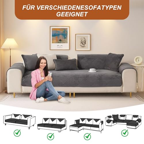 QHAIYYBF Sofabezug rutschfeste Couch überzug Sofadecke,Sofa Sitzkissenbezug,Sofaschutz1 2 3 4-Seater L Shape Sofaschoner, Neue Universelle rutschfeste Sofa Überwurf für Wohnzimmer
