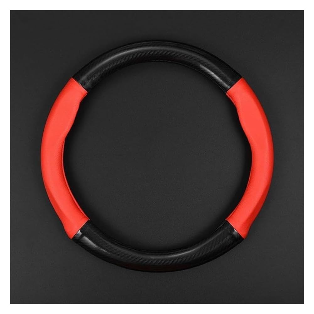 ZYIOPKG Car Steering Wheel Cover, for MG ZS EV HS GT MG4 3 5 6 7 RX5 RX8, Non-slip and hard-wearing, all-season steering wheel cover.,O型-红色