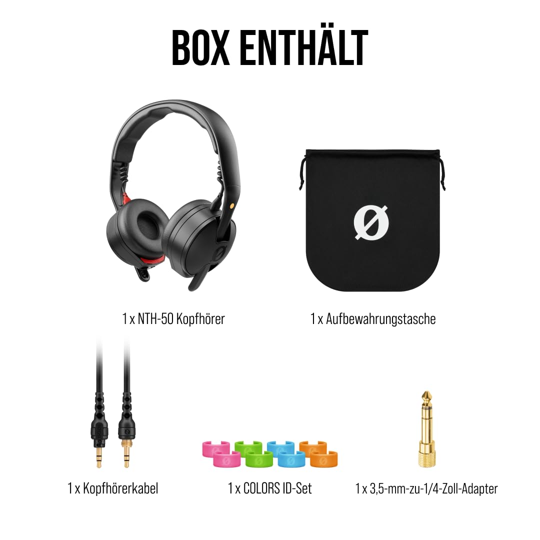 RØDE NTH-50 Professionelle On-Ear Kabel DJ Kopfhörer, Hi-Fi Audio, Langlebiges und Komfortables Design, für Musiker Filmemacher und Kreative (Schwarz)
