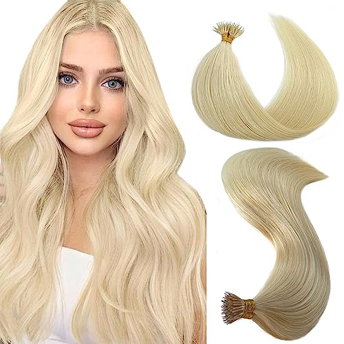 Straight Nano Ring Bead Hair Extension, 100% Remy Human Hair Extension Pre-bonded Micro Nano Rings Beads Loop Hand Tied Hairpiece 14 Inch 1g/strand 50g/pack