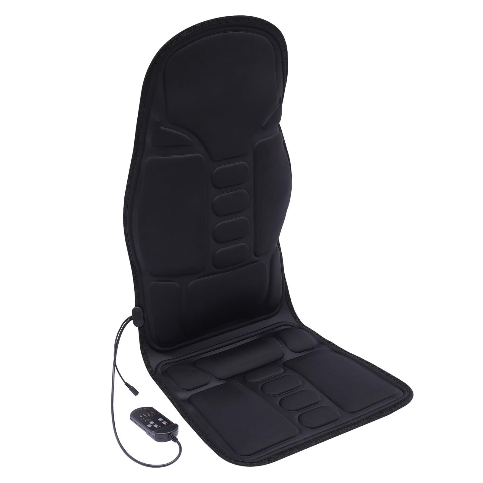 Housse de siège de massage avec fonction de chaleur et de vibration Masseur de dos pliable pour chaises Coussin de massage avec 8 fonctions de massage puissantes pour hommes/femmes/mère/père