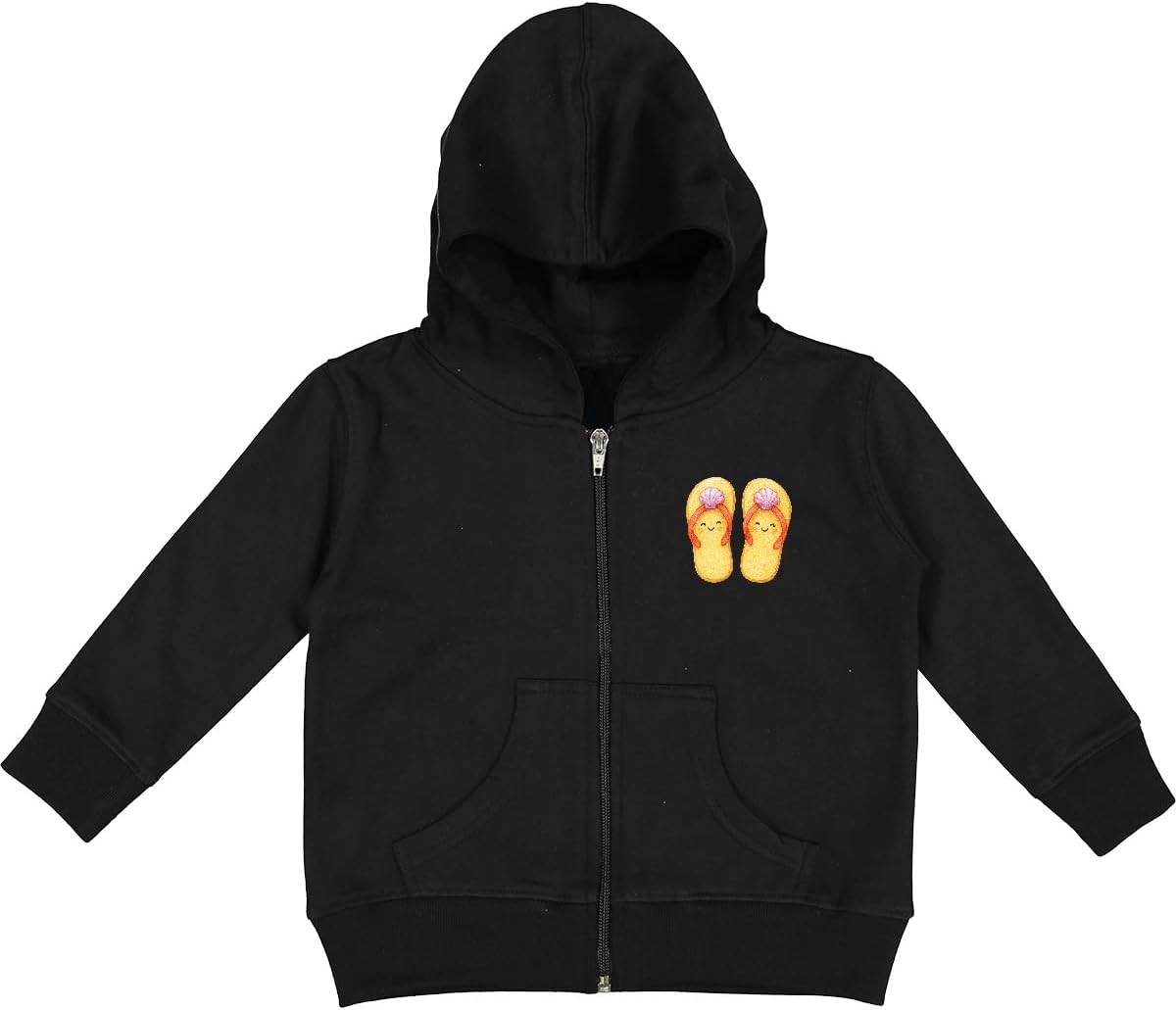 inktastic Cute Summer Flip Flops with Smiley Faces Toddler Hooded Jacket