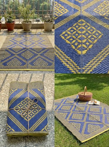 Image of MG Mats Multi Purpose Plastic Floor Mat Chatai (Multicolor, Multidesign) Pack of 1 Piece (4X6)