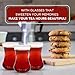 yersiz Turkish Tea Glass Set, Slim Waist Design and Thick Sole Prevent Tea From Getting Cold, Easy to Keep for 6 People, 6 Glasses, Useful Set (6 Pieces)