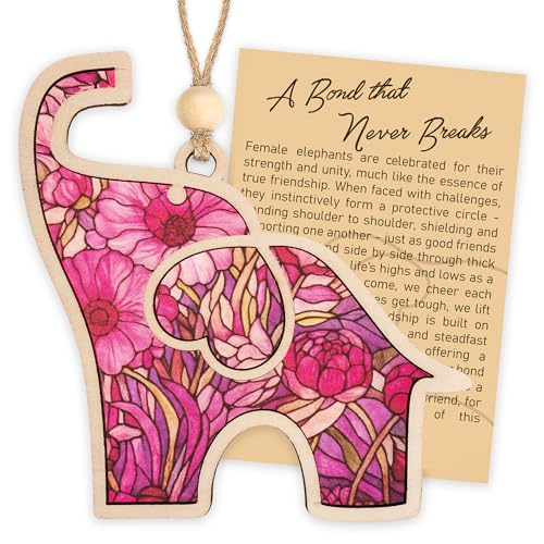 Best Friend Birthday Gifts for Women, Friendship Elephant Ornament with Story Card, Friendship Gifts for Women, Birthday Presents for Best Friends Sisters Special Bond Decor, Mom Gift