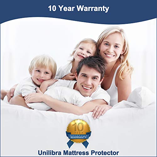 UNILIBRA King Mattress Cover Waterproof, Deep Pocket Mattress Pad Protector Fits to 6''-21'', Breathable Hollow Cotton Filling Quilted Mattress Protector for King Size