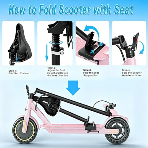 Image of Sigravy Electric Scooter with Seat for Adults, Foldable E Escooter for Teen | 19MPH Speed, 21 Miles Range, 8.5 inch Solid Tires, Removable Adjustable Seat, App Control & Lock, 14+ Commuter & Birthday Gift