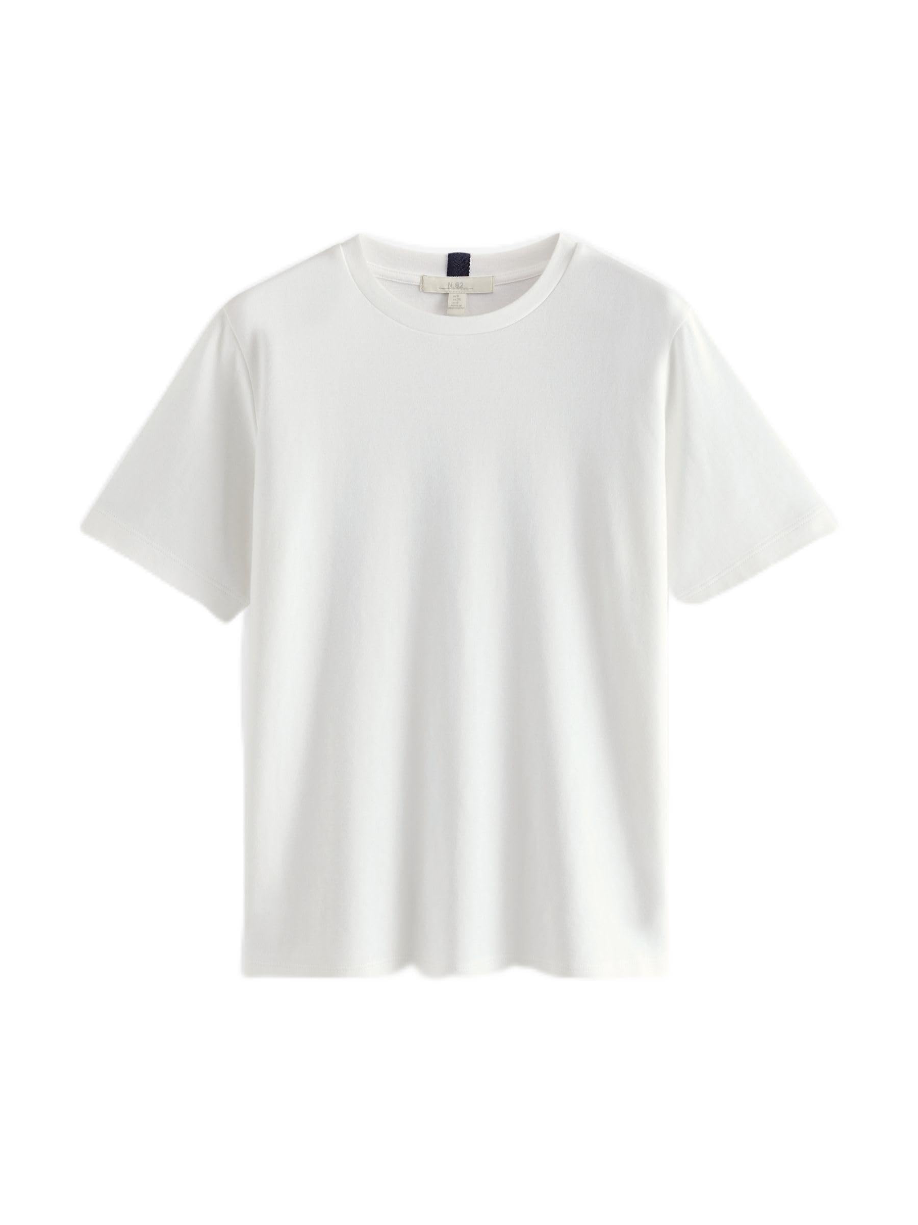 NEXT Donne T-​Shirt Girocollo Pesante Bianco 34
