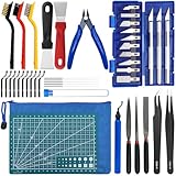 VZXZXE 42-teiliges 3D Drucker Werkzeug Kit, Zubehör Set mit Düsenreinigungsset, Reinigungsnadeln, Drahtbürsten, Entgrater, Zangen, Schaber & Feilen für Reinigung Wartung, in Aufbewahrungstasche