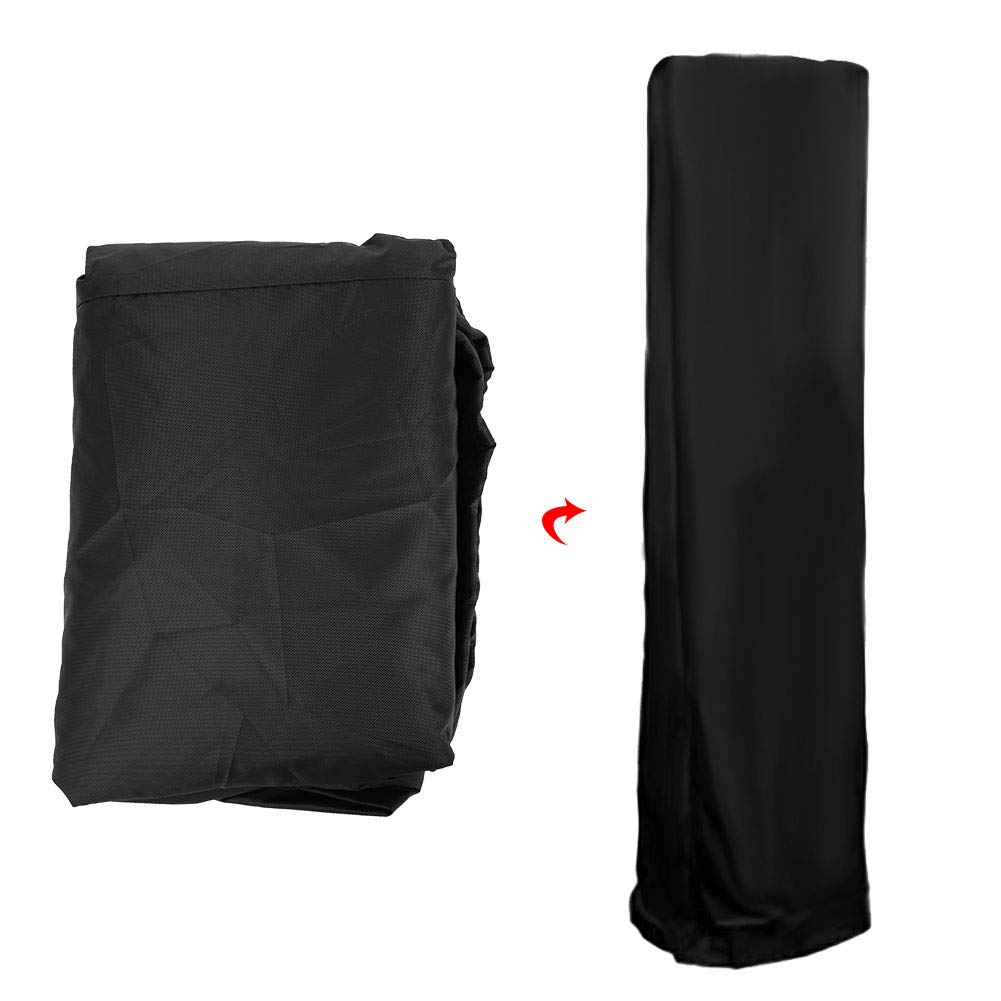 Housse De Protection Chauffage Jardin Oxford 210D - 61x96,5 Cm, Imperméable, Revêtement Argenté - Noir