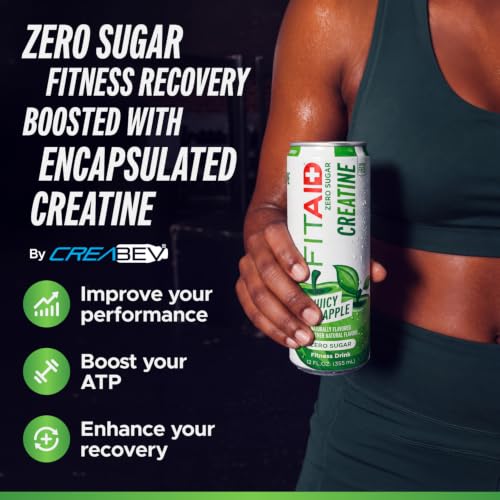 Image of FITAID Creatine Recovery Drink, Electrolytes, Zero Sugar, Apple, 4pk