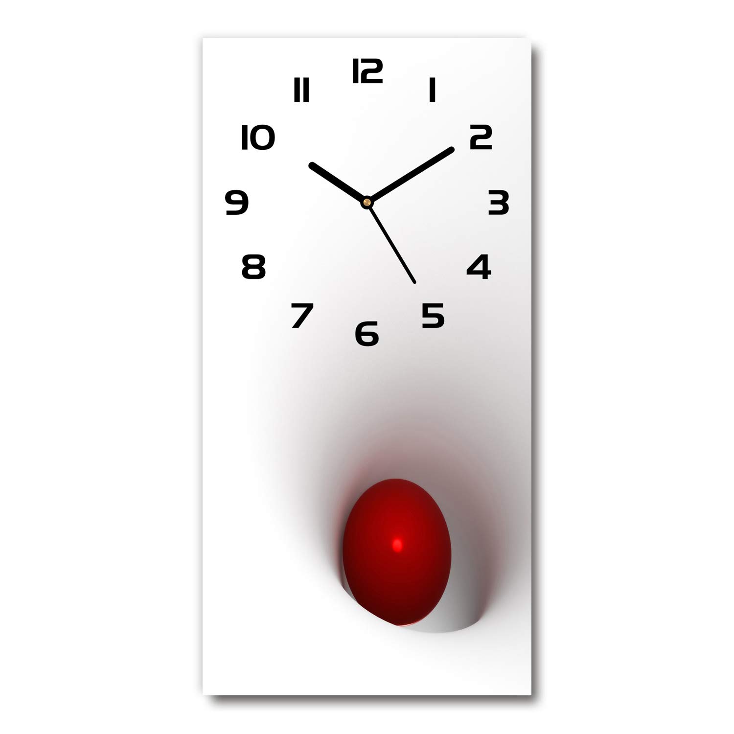 Horloge en verre 30x60cm Tulup design abstraction avec de belles aiguilles noires
