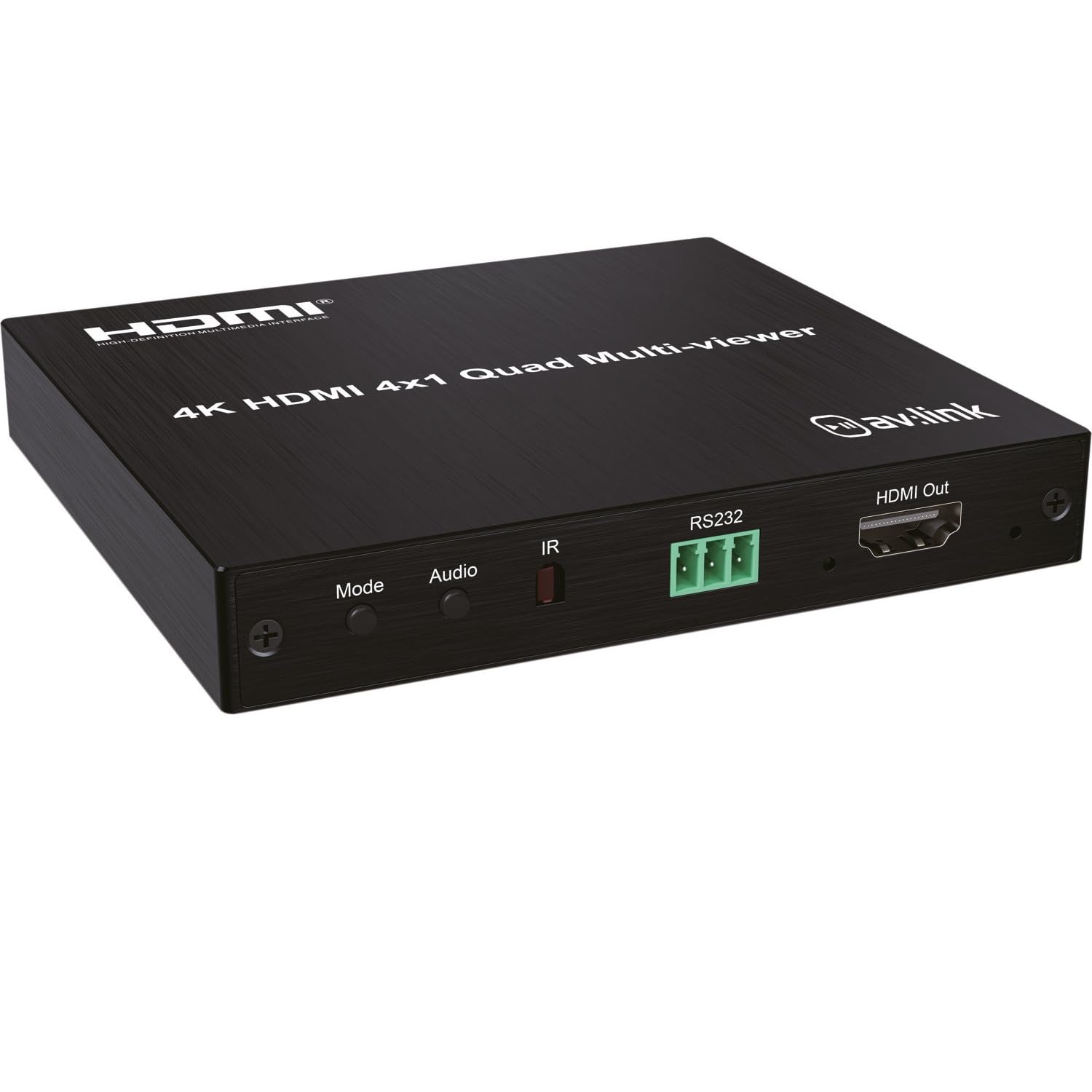 AV:Link | 4K HDMI Multi-viewer 4x1 | Seamless HDMI Switching with IR Remote, Mul