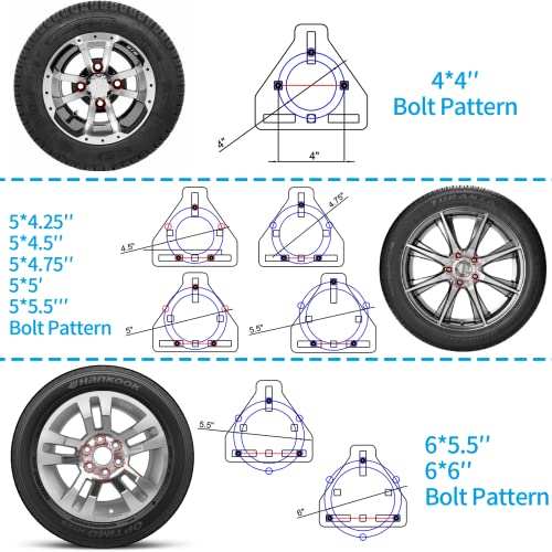 Homydom Spare Tire Carrier, Spare Tire Bracket For Trailer, Mounts To Your Trailer Powder Coat Fits 4 & 5 & 6 Lugs Trailer Wheels On 4", 4.25", 4.5", 4.75", 5", 5.5" And 6" Bolt Patterns Black #TOP4