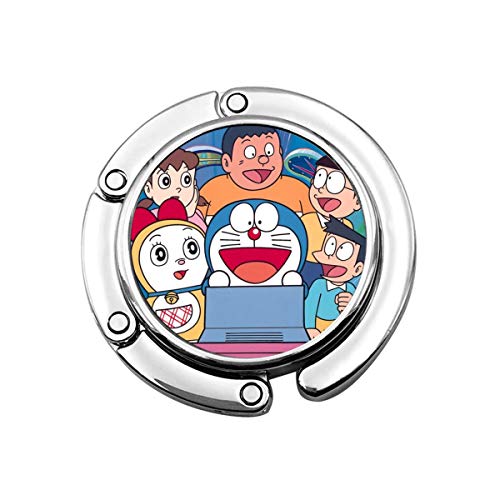 Preisvergleich Produktbild Doraemon Faltbare Handtaschenhaken, 2er-Set Kleiderbügel klappbar Tischaufhänger Halter Damen Tasche Aufbewahrung