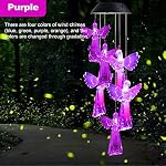 Chimes de vent solaire, Pendule solaire Ange Chime de vent extérieur/intérieur, Imperméable à la modification de lumière de décoration solaire LED pour la maison, Patio, Jardin, Fenêtre (Angel)