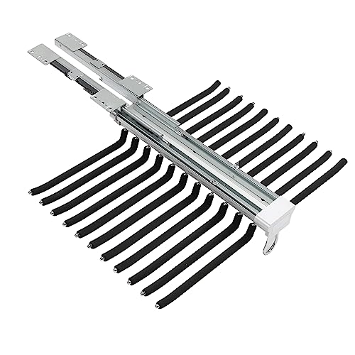 Double-Row Pull Out Trousers Rack 22 Arms Steel Pull Out Pants Rack Clothes Organizers for Space Saving and Storage Maximum Load 33lbs 23.2x18.1x3.7 Inch