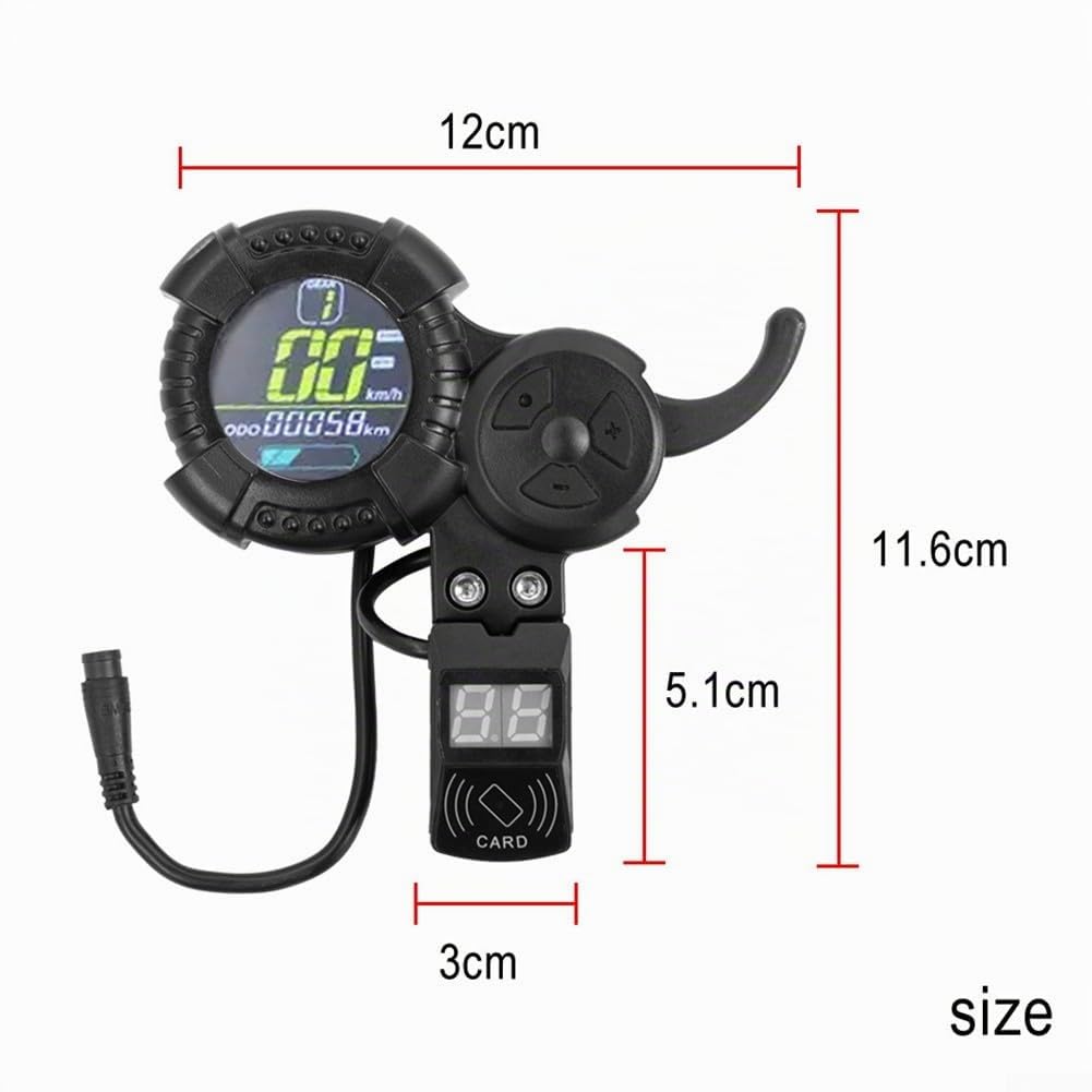 SPORTARC Display per strumenti scooter elettrico, 6 pin, acceleratore a pollice, display LCD, acceleratore per VSETT per ZERO 10 8X 10X Z8PRO