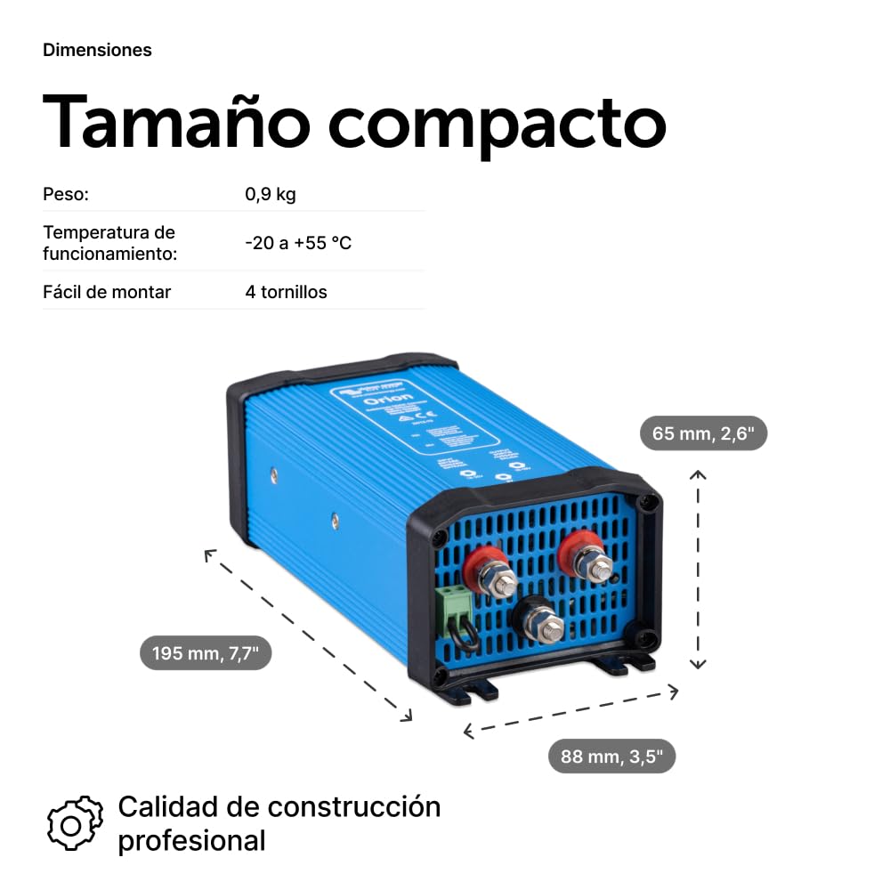 Victron Energy Orion IP20 24/12-Voltios 70 amperios Convertidor de CC a CC No Aislado, Alta Potencia