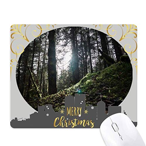 Tapis de souris paysage vert foncé tapis caoutchouc nuit de Noël bureau