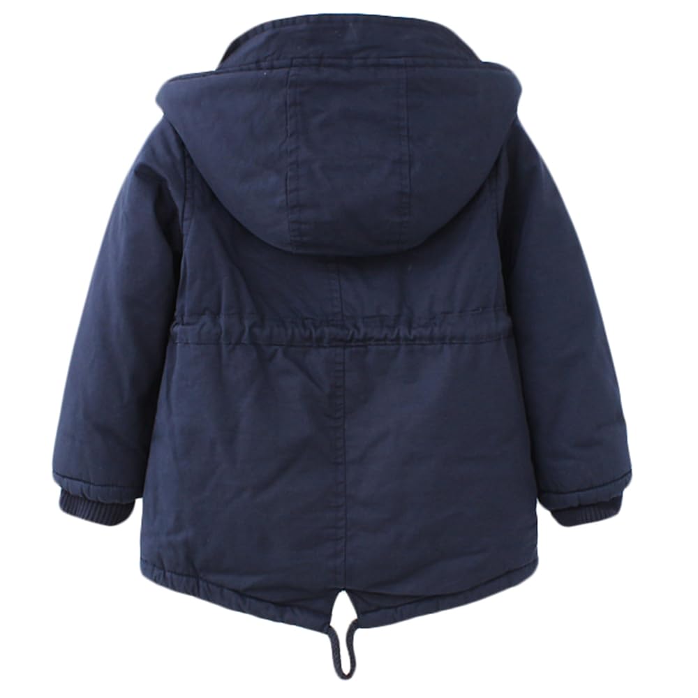 Niños Niñas Parka Invierno Forro Polar Chaqueta con Capucha Cálida Abrigos Casual Chaqueta con Cremallera 3-10 Años
