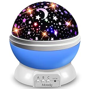 Moredig Baby Star Projector Night Light, 360° Rotation Baby Night Light Projector for Kids with 8 Lighting Modes…