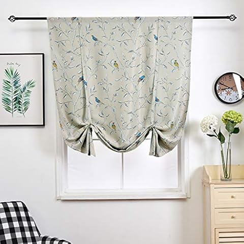 SIMPVALE Blackout Roman Blind with Floral Print Cover