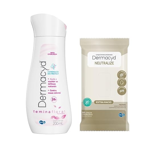Dermacyd Sabonete Líquido Íntimo Kit Femina 200ml + Lenço Umedecido 16 unidades