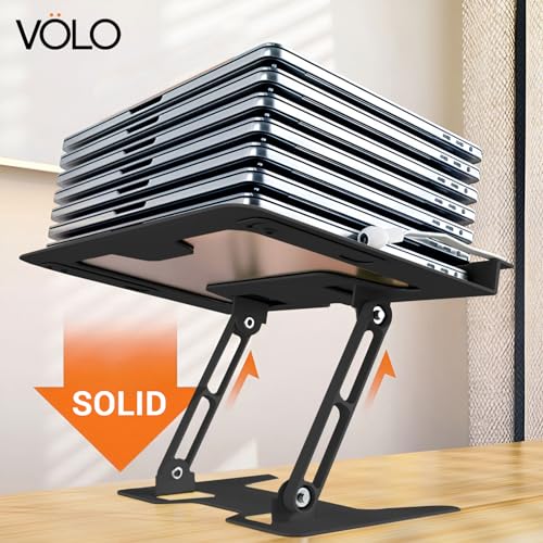 Image of Volo Book Stand Holder - Portable Metal Desktop Adjustable Foldable Cookbook Holder,Recipe Book Holder,Textbook Stand,Music Stand,Book Stands & Holders for Reading (Black (Heavy Duty))