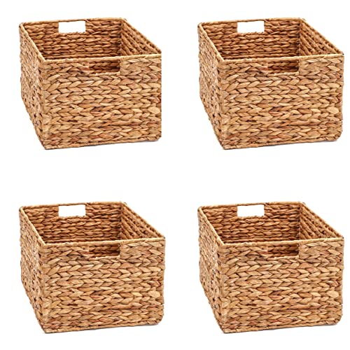 Trademark Innovations Large Foldable Rectangle Woven Wicker Baske...