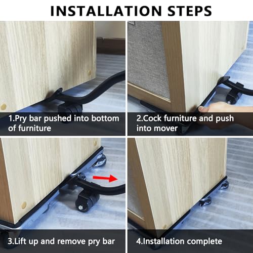 Kensbro Möbeltransportrollen, 5 Räder Möbelroller - 360° Rotation mit Feststellfunktion, Möbel Transportroller -1500kg Belastbarkeit, Möbeltransport Set für Möbel Verschieben