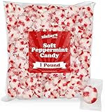 Soft Peppermint Puffs Candy - 1 Pound Bag, Approx. 85 Individually Wrapped Pieces, Old-Fashioned Breath Candies Made with Real Cane Sugar - Melt-in-Your-Mouth Peppermint Treats