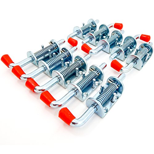 10 Pcs Metal Lock Barrel Bolt Spring Loaded Latch 6.5 Inches Long w Grip Heavy Duty