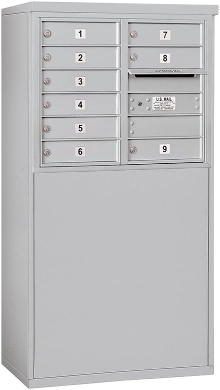 Salsbury Industries 3906D-09AFP, Aluminum Free Standing Horizontal 4C Mailbox