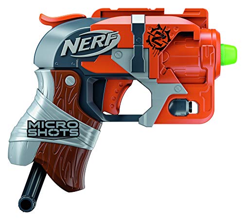 Image of Nerf Micro Shots Zombie Strike Hammershot, Includes blaster and 2 darts, For Kids Ages 8 years Old and Up (Multicolor)