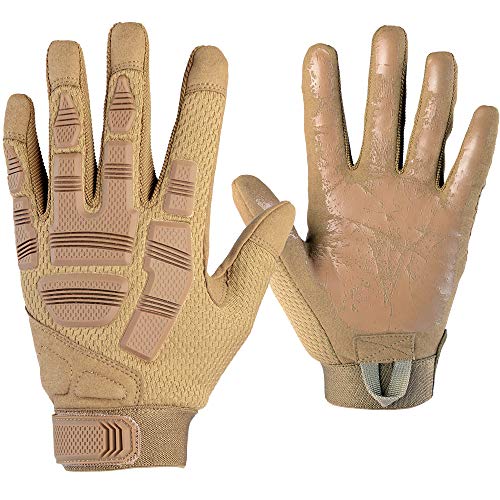 AXBXCX Tactical Gloves Army Full Finger Outdoor Gloves for Airsoft Paintball Hunting Hiking Military ATV Hunting Shooting Motorbike Motorcycle Riding Driving Work Gear Brown M