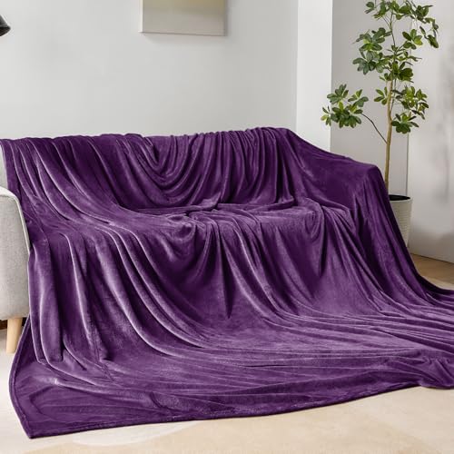 Image of BEDELITE Big Fleece Blanket - 120 inch x 120 inch (10' x 10'), Super Soft Fluffy Fuzzy Oversized King Blanket for Bed, Couch, Sofa, Camping,Fits Whole Family,Purple
