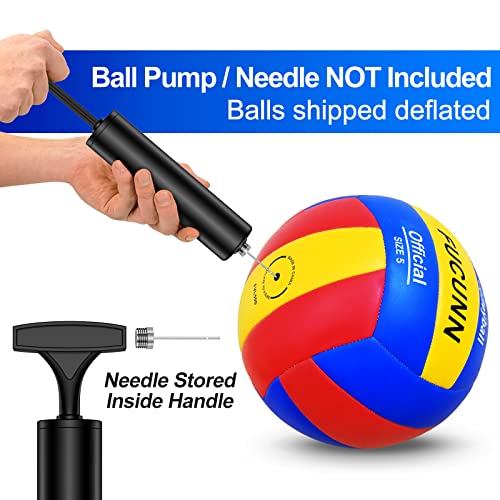 Fucunn Volleyball Official Size 5,Soft Indoor Outdoor Volleyballs For Beginner,2.7Mm Pu Leather,Training Volleyball For Kids,Teenager - Blue Yellow Red #TOP4