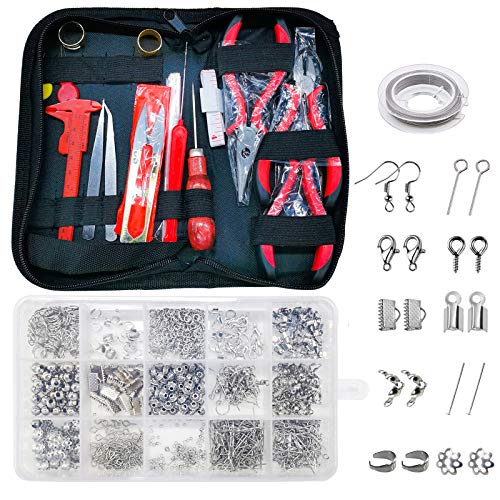 1275-teiliges Schmuckherstellungs-Set mit Schmuckherstellungswerkzeugen, Schmuckdrähten und Schmuck-Fundstücken für die von Schmuckhalsketten und Perlen für Bastelarbeiten Cover