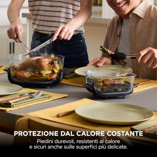 Ninja CRISPi Freidora de Aire portátil, 3,8 l, 4 en 1, freír con Aire, Asar, Mantener Caliente y gratinar, compacta, Incluye 2 recipientes de Vidrio extraíbles y Tapas, 1700 W, Piedra, FN101EUST - 12