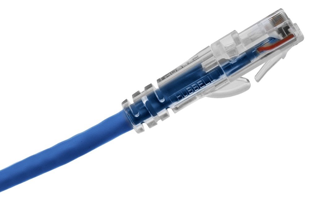 Patch Cord,Cat 5e,Clear Boot,Blue,3.0ft.