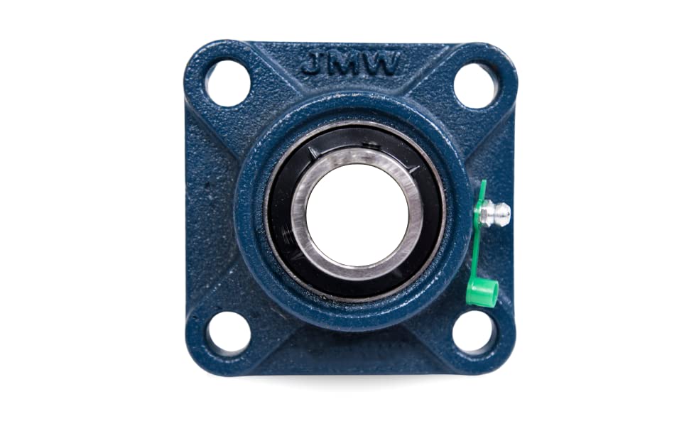 Image of Jeremywell UCF205-16 Pillow Block Bearing (2 Pack), 1 inch Bore, 4-Bolt Flange Mounted, Solid Base, Self-Alignment, Square