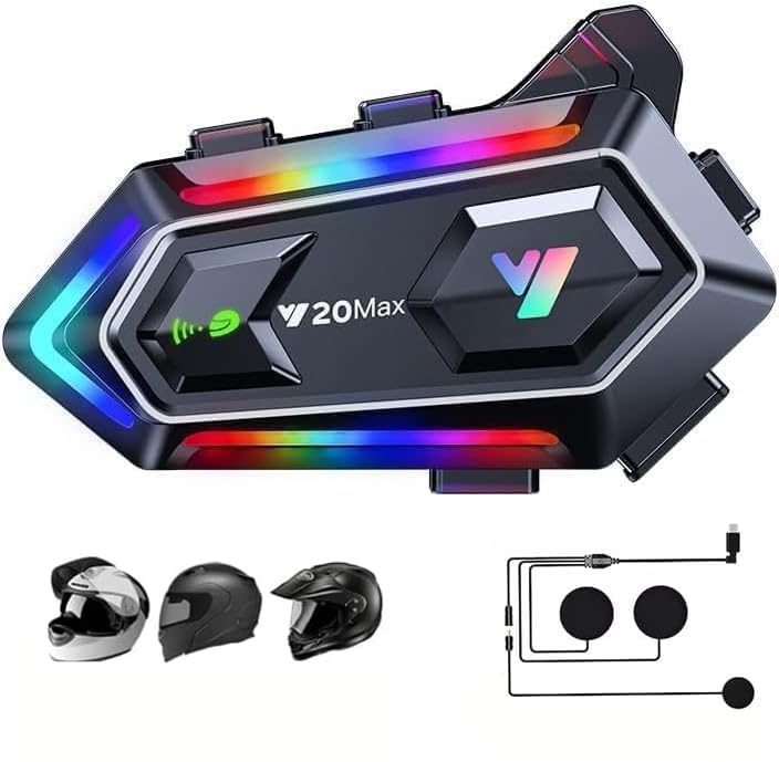 Motorradhelm Lautsprecher wasserdichtes Motorradhelm Gegensprechanlage Kommunikationssystem Bluetooth Headset Kopfhörer Hi-Fi IPX6 Alle Helme 1000 mAh 300 M Musikfreigabe GPS Weiches Mikrofon