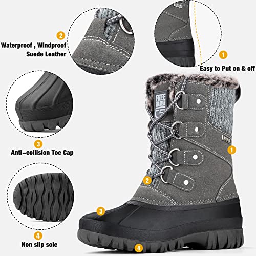 FREE-SOLDIER-Womens-Snow-Boots-Waterproof-Warm-Winter-Boots-for-Women-Outdoor-Comfortable-Fashion-Boots-Duck-Boots-Cold-WeatherGrey-8
