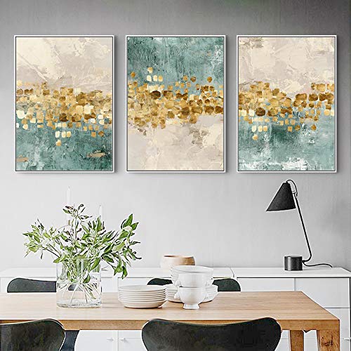 Peintures feuille d'or abstrait marbre sur toile de qualité supérieure 20x30cm