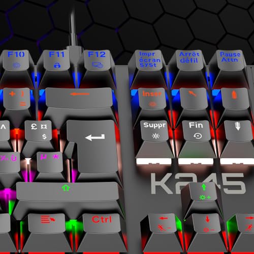 Nuovo 2025 – K245 Tastiera Gaming Wired Switches Meccanica MX Red (FR - AZERTY) - Tipo C - per PC/PS4/PS5/Xbox - Retroilluminazione RGB 24 Effetti - 105 Tasti - N-Key Rollover (NKRO) - Tastiera gaming - Immagine 8