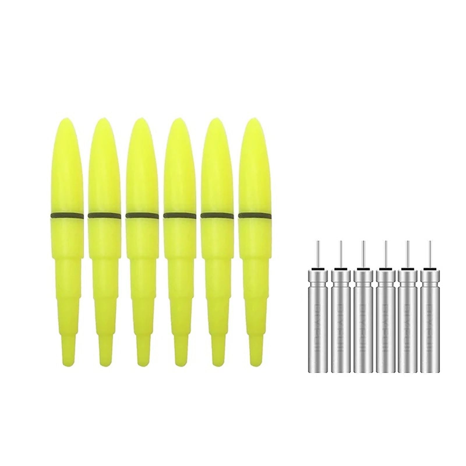 Ksikdeg 6Pcs Electronic Fishing Float Fishing Glows Stick Luminously Float Lightstick Night Fishing Light Stick Easy