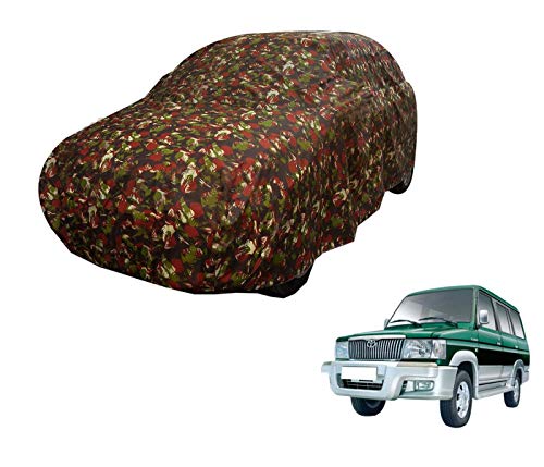Image of Auto Hub Car Cover Compatible with Qualis with Weather Proof, Triple Stitched, Qualis Car Cover Jungle Look